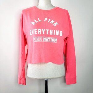 Pink Victoria's Secret All Pink Everything Crop Sweat Shirt XS